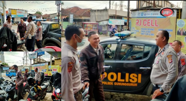 Kolaborasi Dengan Unit Samapta, Kanit Lantas Polsek Gunungguruh Lakukan Patroli Dialogis