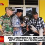 Babinsa Citamiang Berikan Rasa Aman Kepada Warga Saat Ibadah Idul Fitri 1444 hijriah.