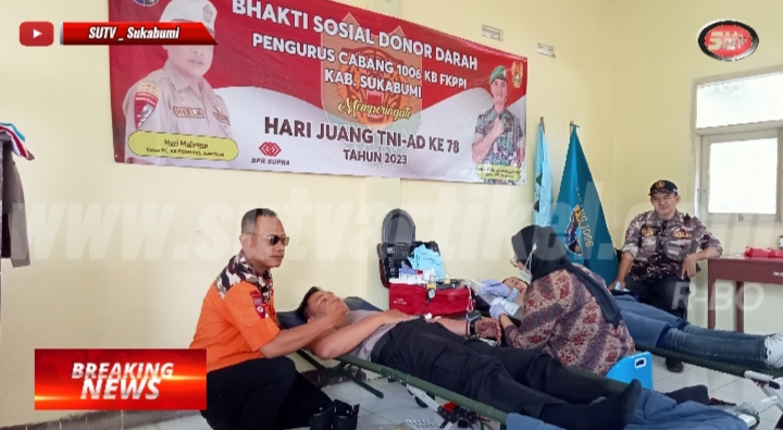 KB FKPPI Kab. Sukabumi Gelar Donor Darah Sambut Hari Juang TNI AD Tahun 2023