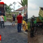 BABINSA SUKAMAJU KORAMIL 0607-09/CISAAT BERSAMA KEPALA DESA TINJAU PENGASPALAN JALAN DI WILAYAH BINAAN