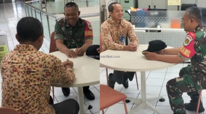 Pererat Silaturahmi, Danramil 0607-04/Kota Sukabumi Utara Komsos Dengan Kabag Umum Bank BNI