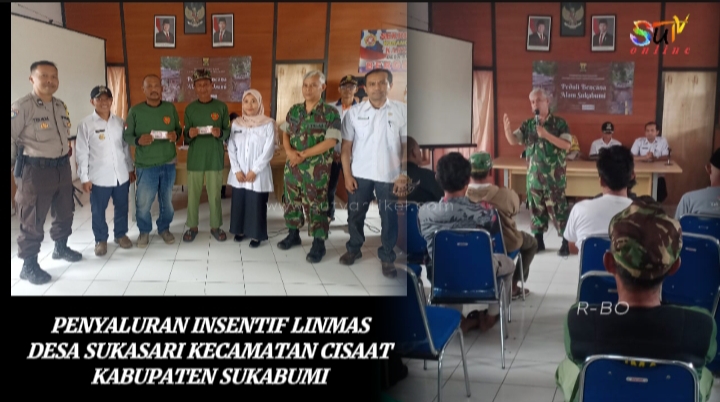 Babinsa Sukasari Koramil 0607-09/Cisaat Hadiri Penyaluran Insentif Linmas