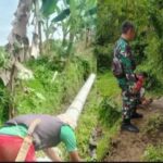 Lakukan Pendampingan, Babinsa Cikahuripan Pastikan Program Pipanisasi Tepat Sasaran