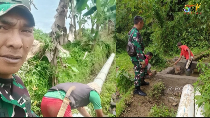 Lakukan Pendampingan, Babinsa Cikahuripan Pastikan Program Pipanisasi Tepat Sasaran