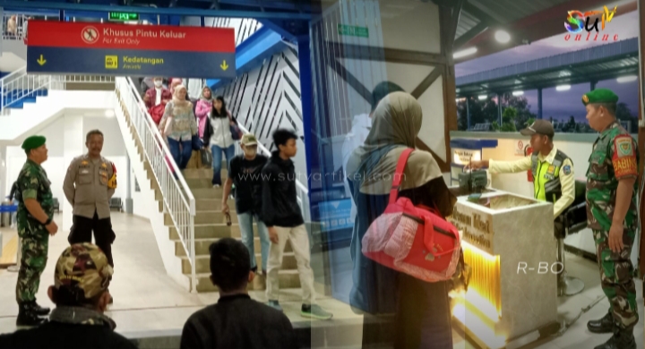 PAM Nataru Babinsa Koramil 09/Cisaat Pantau Keamanan Stasiun Cisaat Dihari H Tahun Baru 2025