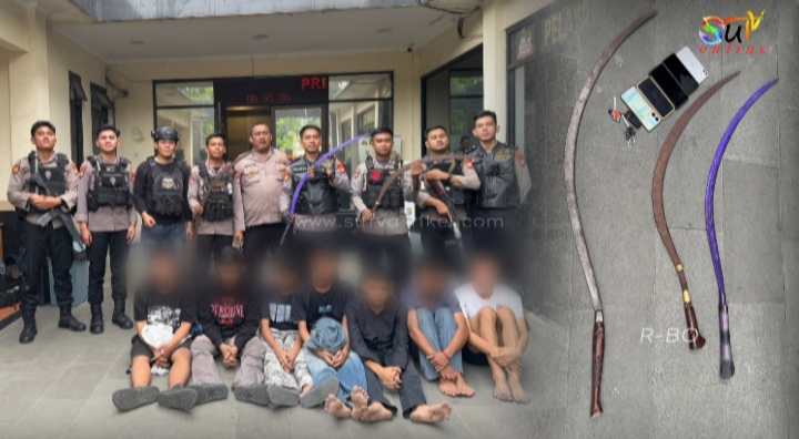 Pasca Perayaan Tahun Baru, Polisi Amankan 7 Pemuda Konvoi Bermotor Bawa Sajam