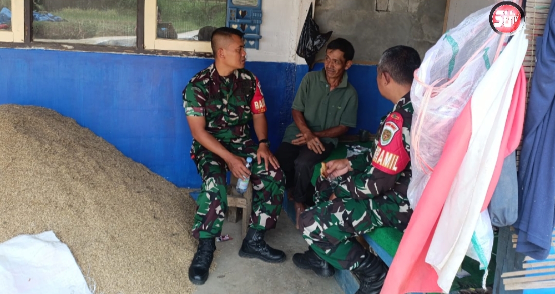 Komsos Dengan Pemilik Penggilingan Padi, Danramil 0607-04/Kota Sukabumi Utara, Pantau Ketahanan Pangan