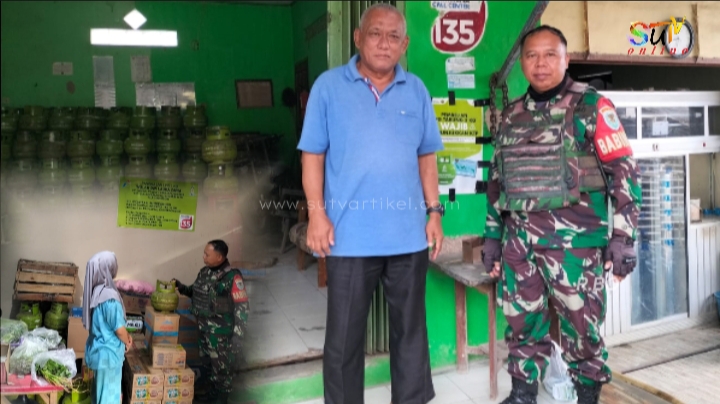 Babinsa Gunungguruh Cek Ketersediaan dan Harga Gas LPG 3 Kg
