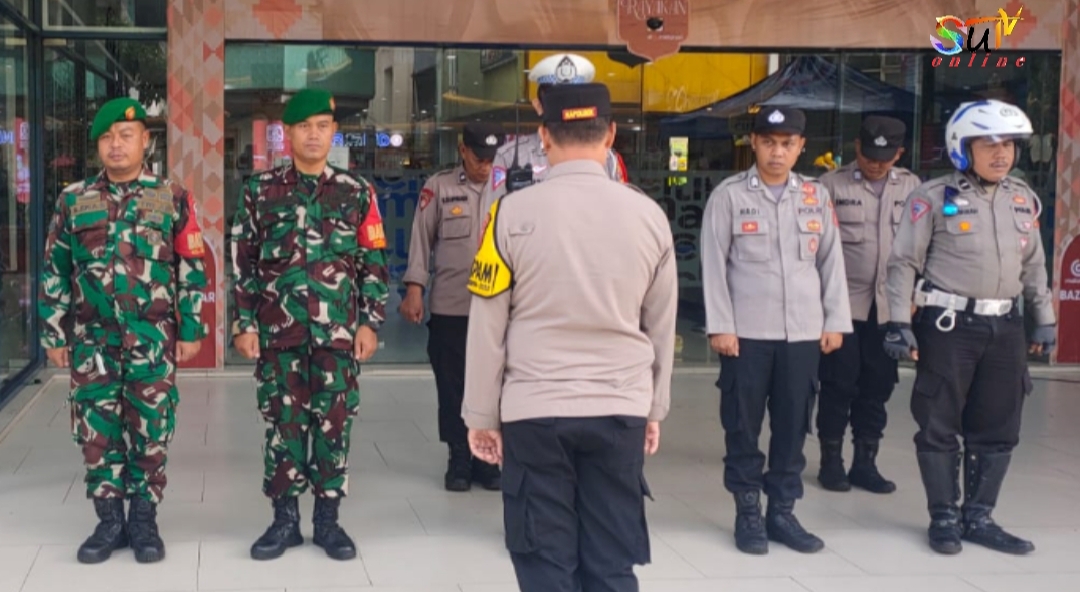 Koramil 04/Kota Sukabumi Utara, Ikuti Apel Gabungan Di Posko Lebaran Citymall