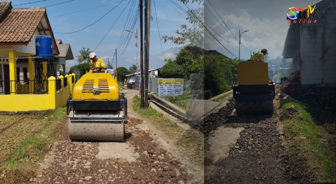 Sisa 253 Meter, Pemdes Citamiang Kadudampit Lanjutkan Perbaikan Jalan Cisarua Selaawi