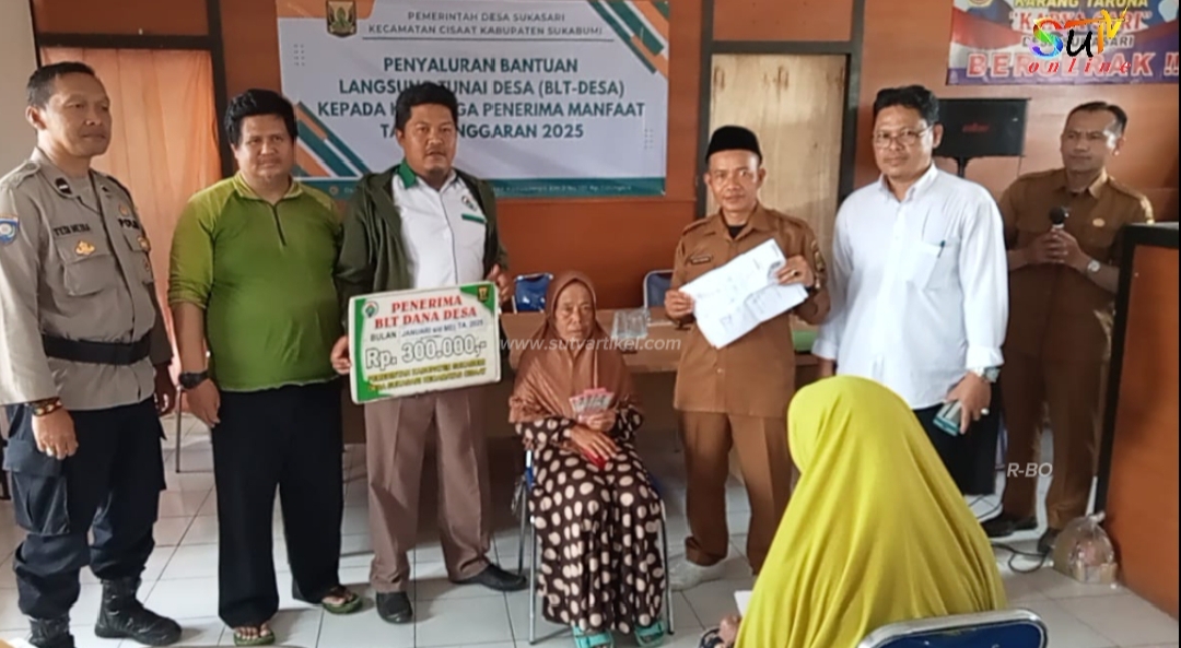 Pemdes Sukasari Kec Cisaat Salurkan BLT-DD Tahap Pertama 5 Bulan Kepada 34 KPM