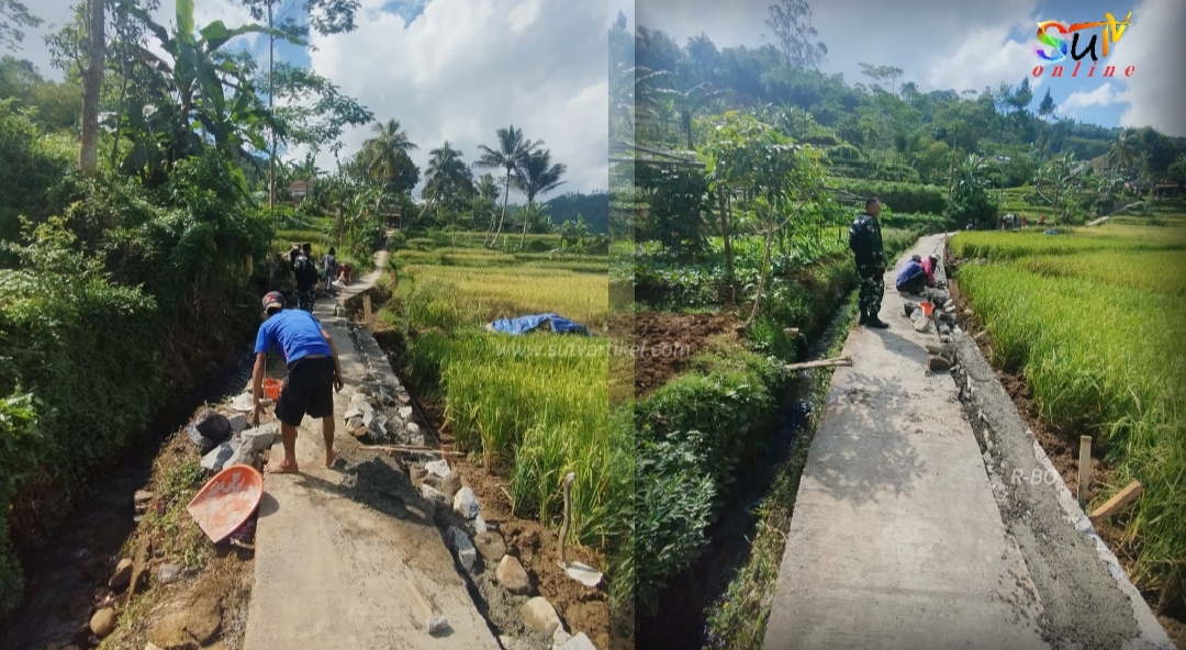 Jawab Aspirasi Masyarakat, Pemdes Cikahuripan Kec. Kadudampit, Bangun TPT Diareal Pesawahan