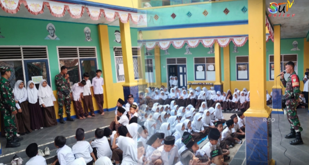 Bentuk Generasi Muda Yang Hebat Babinsa Desa Citamiang Berikan Materi Wasbang Kepada Siswa Siswi MA Raudhatul Ulum