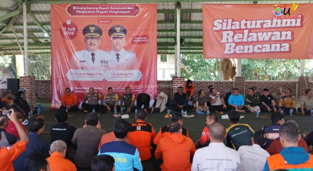 Babinsa Desa Sukamaju Koramil 09/Cisaat Monitoring Silaturahmi Antara Relawan Bencana dan Bupati Sukabumi