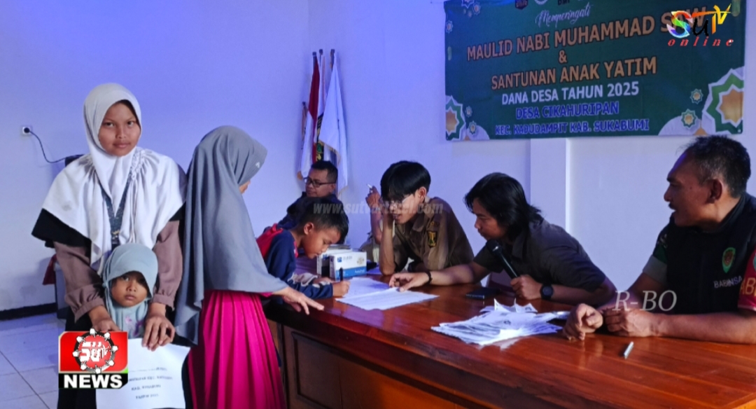 Peringati Maulid Nabi 1447 H, Pemdes Cikahuripan Santuni 80 Anak Yatim Piatu