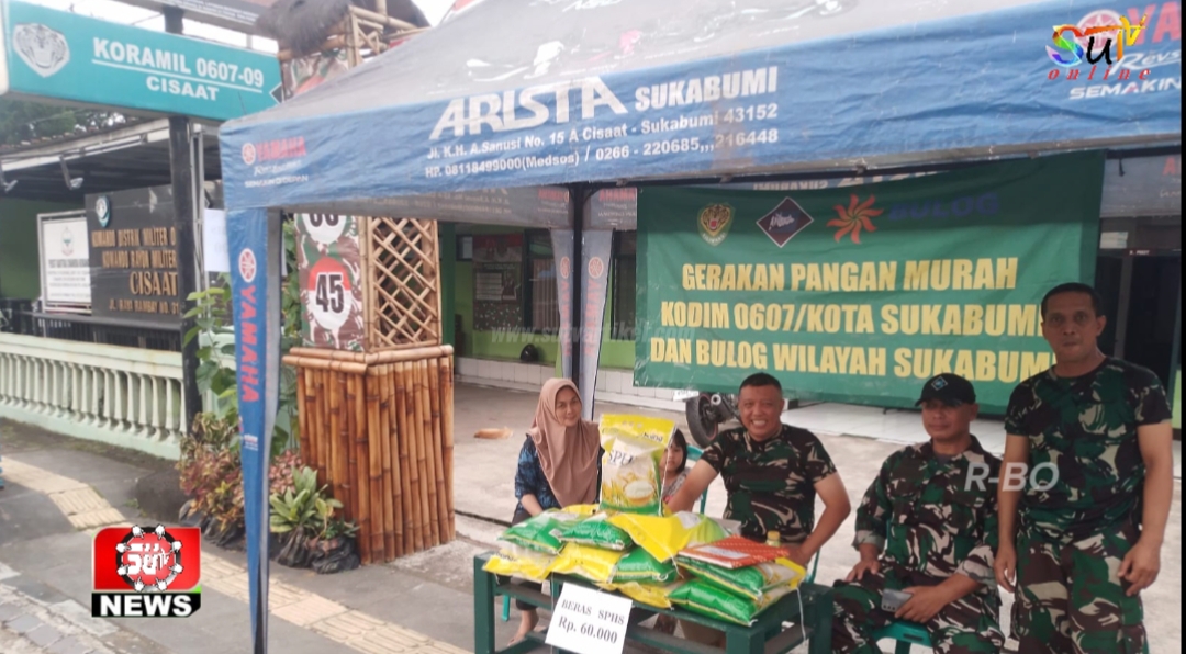 Koramil 09/Cisaat Gelar Gerakan Program Pangan Murah, Beras SPHP (Stabilisasi Pasokan dan Harga Pangan)