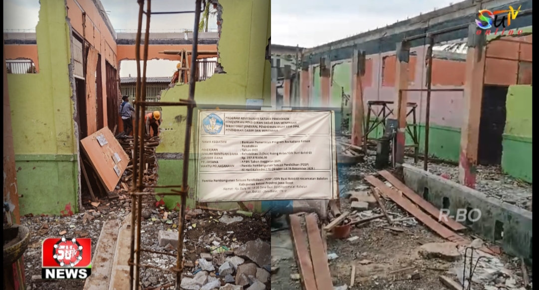 Diduga Kuat..! Pengerjaan Revitalisasi SDN Bunibakti 03 Tidak Profesional dan Asal-Asalan