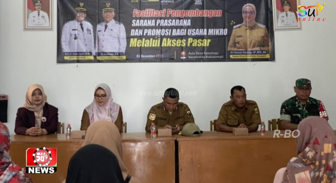 Babinsa Sukamaju Koramil 09/Cisaat, Hadiri Rspat Fasilitas Pengembangan Sarpras Promosi Bagi UMKM