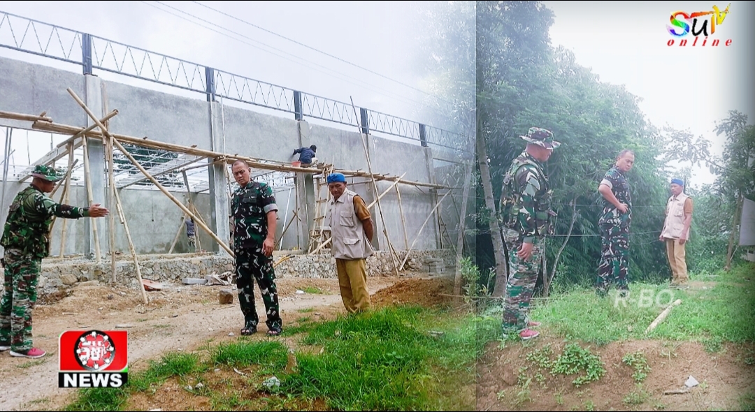 Babinsa Sukamaju & Kades Dampingi Kunker Dandim 0607/kota sukabumi ke lokasi Pembangunan KDMP
