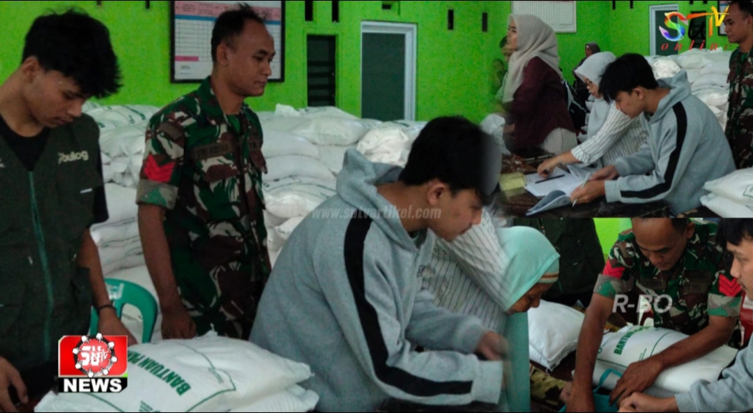 Pastikan Tepat Sasaran, Babinsa Cikujang Dampingi Penyaluran Bantuan Pangan Dari Pemerintah