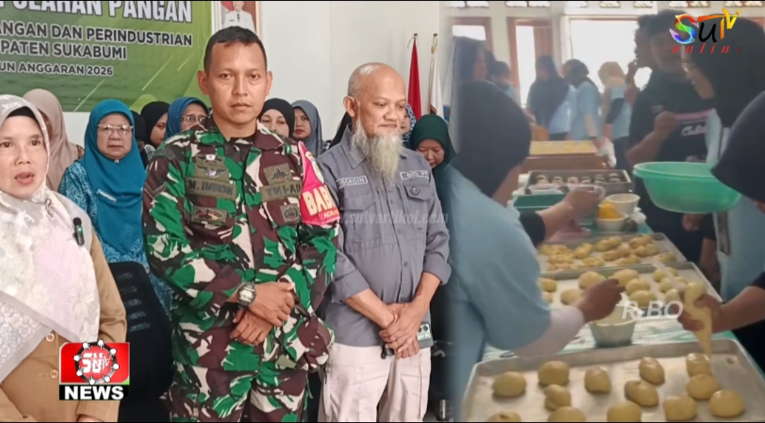 Babinsa Sukamaju Koramil 09/Cisaat Tinjau Pelatihan Olahan Pisang Bagi 30 Warga Sukamaju