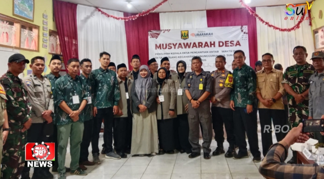 Babinsa Koramil 09/Cisaat Bersama Bhabinkamtibmas dan Linmas Sukses Amankan Pilkades Antar Waktu Desa Cibolang
