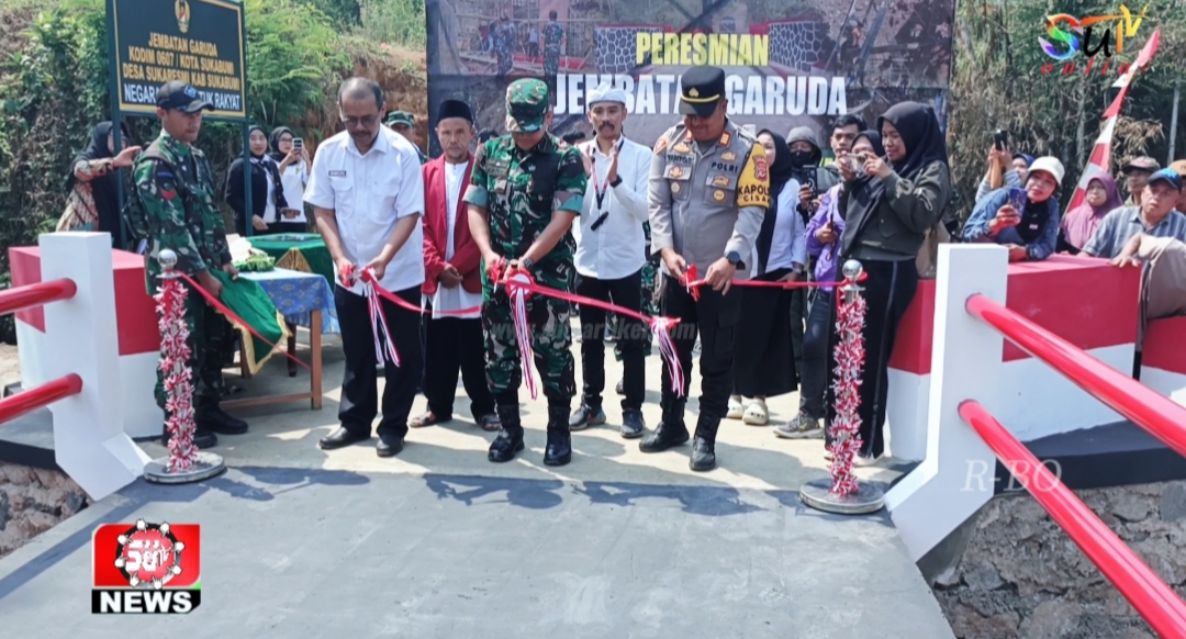 Resmi. Jembatan Garuda Leci Cisaat Di Sahkan Dandim 0607/Kota Sukabumi, Wujud TNI manunggal Dengan Rakyat