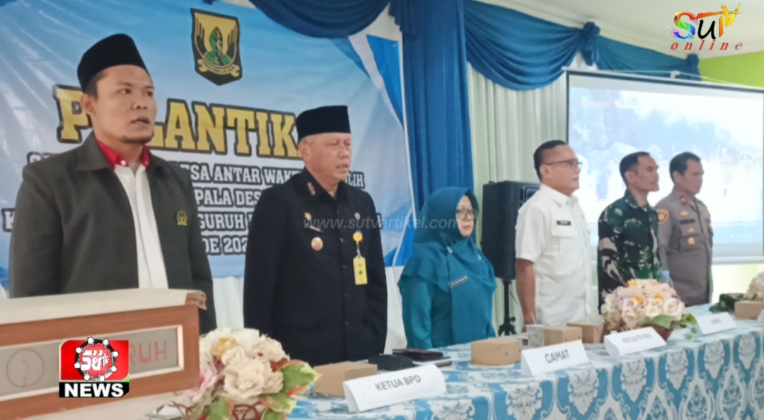 Danramil 0709/Cisaat Hadiri Pelantikan Dan Pengambilan Sumpah Jabatan Kepala Desa PAW Cikujang