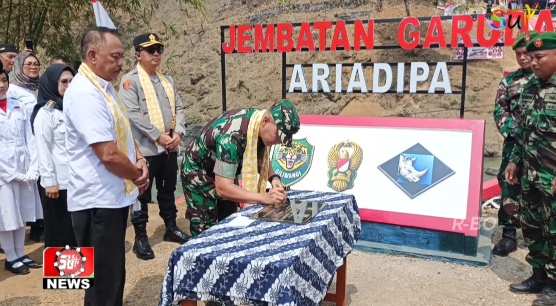 Dandim 0607/Kota Sukabumi Bersama Forkopimda Resmikan Jembatan Perintis Garuda Ariadipa Kebonpedes