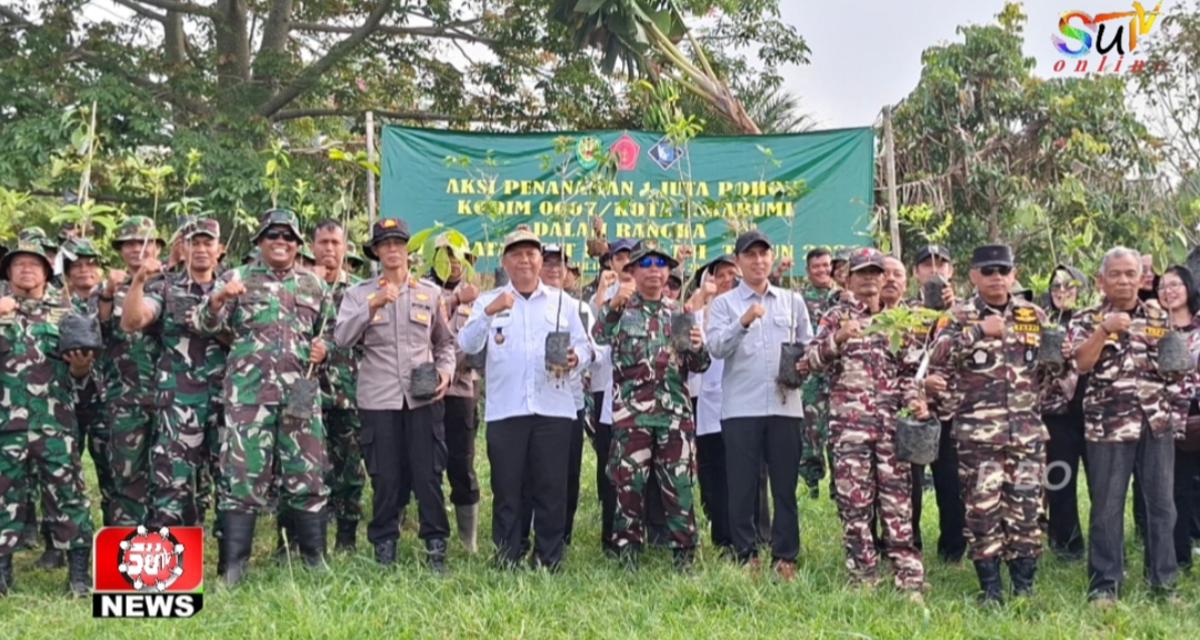 Sambut HUT TNI Ke-81, Kodim 0607/Kota Sukabumi Tanam Sejuta Pohon di Selabintana