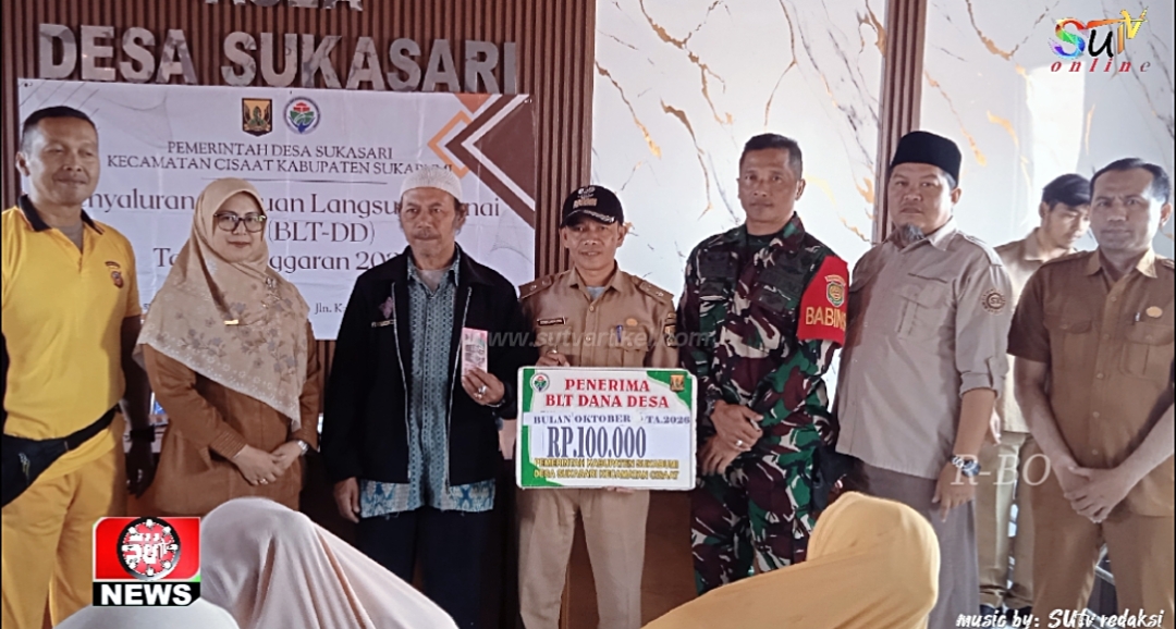 Babinsa Desa Sukasari Koramil 09/Cisaat Dampingi Penyaluran BLT-DD 2 Bulan Tahun 2026